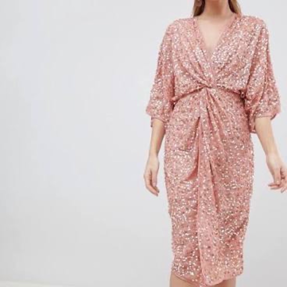 NWT ASOS Design mid sequin kimono dress